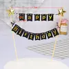 Pastel Triángulo Mesa de Postres Decoración de Cumpleaños Bandera Dorada Fiesta Decoración de Amor Tarjeta Vestido de Cumpleaños Infantil