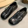 Sapatos baixos de couro estilo retrô britânico para mulheres, nova coleção de outono 2026, design slip-on, sola macia, mocassins Mary Jane