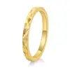 Anillo de cola de anillo con elemento de patrón de arroz estilo coreano para mujer, acero de titanio chapado en oro de 18 quilates, anillo de flor que no se decolora, joyería simple al por mayor