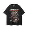 Camiseta de manga corta lavada con personajes de dibujos animados callejeros, muy desgastada, para hombre y mujer, estilo nacional, hip hop, retro, Top de comercio exterior
