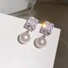 Pendientes de Lujo Accesible Populares de Temu para Mujer, Joyería de Perlas de Imitación Moderna y Elegante, Pendientes Dulces de Gama Alta para Dama