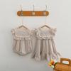 Ins Estilo Coreano 2023 Verano Rayas Volantes Niñas Vestido Suelto Elegante Traje de Gateo para Bebé Vestido de Hermanas