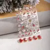 Pegatinas de Arte para Uñas de Conejito de Navidad Nuevo Árbol de Navidad en Relieve Muñeco de Nieve Tridimensional Nieve para Uñas Decoración de Dibujos Animados