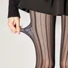 Medias a rayas con patrón de diamantes de hilo plateado, ultradelgadas, sexys, para mujer, medias negras, anti-enganches, estilo dulce y fresco, adecuadas para mujeres jóvenes, medias de capa base