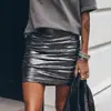 Falda Corta Bodycon para Mujer con Dobladillo Plisado, Minifalda Ajustada para Comercio Electrónico Transfronterizo [Exclusivo para Transfronterizo]