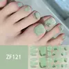 Pegatinas para Uñas de los Pies con Patrón Estéreo Zf Diamante de Imitación 3D Parches de Manicura Impermeables Larga Duración Blanqueamiento para Uñas de los Pies para Pies Completos