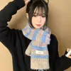 Bufanda de Rayas Atmosférica Estilo Coreano para Mujer Otoño e Invierno 2025 Nuevo Retro Versátil Cálida Estudiante a Prueba de Frío Bufanda de Punto
