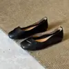 Zapatos planos slip-on retro de nicho de cuero genuino de oveja para mujer, bailarinas versátiles de suela plana para el trabajo