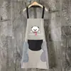 Atacado Cozinha Impermeável e à Prova de Óleo PVC Avental Feminino Tecido Oxford Listrado Limpeza de Mãos Dropshipping Avental com Logo Personalizado Dropshipping