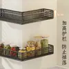 Estante de esquina para cocina, cesta de almacenamiento multifuncional para el hogar montada en la pared, especiero, cesta colgante multicapa montada en la pared para jengibre y ajo