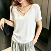 Camiseta básica casual de manga corta de color liso, corte holgado, estilo callejero retro americano, para el día a día y para ir al trabajo, para mujer