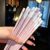 2025 Nuevos Palillos Lindos Rosas de Amor de Aleación Celebridad de Internet Palillos de Restaurante Palillos para el Hogar Corazón de Niña