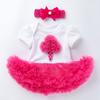Vestido Ha de manga curta primavera e verão 2024 roupas infantis roupas infantis e femininas saia tutu de escalada conjunto de duas peças manga bufante