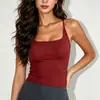 Camiseta Deportiva sin Mangas de Espalda en I con Copas Fijas para Mujer con Almohadillas en el Pecho, Ropa de Yoga, Ropa Interior, Top de Fitness para Pilates Yoga