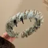 Linda diadema de felpa de dibujos animados para mujer, especialmente diseñada para lavarse la cara y aplicar mascarillas faciales, diadema de corona alta, lista para fotos, crea una atmósfera elegante