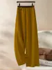 Pantalones de pierna ancha de cachemir de acetato para mujer, moda otoño/invierno, elegantes pantalones rectos de corte ajustado, nuevos pantalones casuales holgados de cintura alta 2026