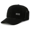 Boné de Baseball Masculino de Lã para Inverno para Meia-Idade e Idosos, Aquecimento e Proteção contra Vento ao Ar Livre, Proteção de Orelha em Veludo Cotelê, Chapéu Duckbill para Pai Avô