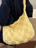 Bolso de Mujer de Gran Capacidad a Cuadros Contrastantes Moderno Elegante 2025 Holgado Casual de Axila Diagonal al Hombro Felpa Bolso Tote Grande