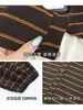 Cardigan K2719 com blocos de cor listrados cuidadosamente selecionados e mangas tipo lanterna, feminino, outono/inverno, caimento solto, retrô e casual, manga longa