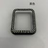 Adecuado para Apple Iwatch8 Funda de Reloj Incrustada con Diamantes S10 Electroplateada PC Hueca Marco Incrustado con Diamantes de Doble Fila S9 Funda de Reloj