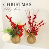 Adornos de lino para Navidad Adornos de escena navideña europea Decoraciones de árbol de Navidad con frutos rojos En stock