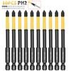 Conjunto de Pontas Cruzadas Magnéticas Fortes de 90mm Ph2 Cabeça de Chave de Fenda de Impacto Aço S2 Alto Torque Dureza Ponta Elétrica