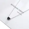 Collar de Plata de Ley S925 con Forma de Corazón para Mujer, Estilo Japonés y Coreano, Colgante Simple de Amor, Cadena Popular para Clavícula, Collar de Joyería de Plata