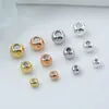 Contas soltas de ouro 18K com contas de posicionamento de silicone contas de ajuste de corrente colar DIY feito à mão acessórios de joalheria