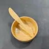 Tigela de bambu personalizada para uso doméstico, utensílio de mesa infantil, tigela para bebê, tigela de bambu e madeira para adultos, tigela em formato de máscara com logotipo.
