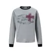 27559 High Street Estilo Americano Unissex Streetwear Design de Estampa de Letras de Alta Qualidade Camiseta Masculina Tendência de Manga Longa com Caimento Solto