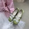 Zapatos de Ballet que Aumentan la Altura, Zapatos Planos de Satén con Cordones, Zapatos de Mujer, Temporada Primavera y Otoño 2026, Adecuados para Faldas, Zapatos de Noche Mary Jane