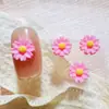 Novas Decorações de Unhas Florais Dopamina Color-Blocked, Acessórios de Unha e Cabelo Estilo Fresco Cor Pura, Acessórios de Resina DIY