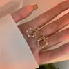 Pendientes de Perla Estilo Coreano Francés Elegante con Cierre de Plata 925 Pendientes de Gama Alta Corazón Flor Pendientes Versátiles para Mujer Venta al por Mayor