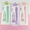 Pinzas Pegamento para Pestañas Acero Inoxidable Recortador de Cejas con Malla Protectora Navaja para Cejas Herramientas de Belleza para Maquillaje Cuchillas de Navaja para Afeitar