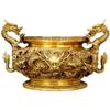 Quemador de Incienso Grande de Cobre con Nueve Dragones, Decoración del Hogar para Sala de Estar, Altar Interior Estilo Chino, Cuenco de Tesoro de Doble Dragón