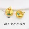 Cuentas espaciadoras de bolsa de la suerte con esmalte dorado vietnamita de color duradero, colgante de lingote de oro de bolsa de la suerte, accesorios hechos a mano para DIY