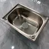 Bacia de Bancada para Pia de Cozinha de Aço Inoxidável 304 Pia para Lavar Louça Pia para Lavar Vegetais Bacia para Lavar as Mãos Pia Única para Aluguel Bacia para Lavar Vegetais
