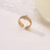 Personalidade Transfronteiriça Feminina Europeia e Americana Design Simples Sentido Sol e Lua cravejados de diamantes Anel de Casal