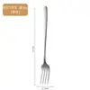 Cuchara de Acero Inoxidable 304 Cuchara Estilo Coreano Vajilla Doméstica de Alto Valor Cuchara para Comer Mango Largo Cuchara Engrosada Cuchara para Mezclar