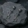 Artículo más vendido transfronterizo: Aretes de Alas de Diablo Estilo Gótico, Pinzas para Orejas de Acero Inoxidable con Espada y Corazón de Rosa, Accesorios para Orejas de Chica Picante