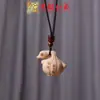 Tallado Creativo en Madera Ajo Pato Cadena para Teléfono Yiming Xianyuan Hombres y Mujeres Estilo Antiguo Lanyard para Memoria USB Colgante para Llaves Joyería