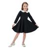 Amazon ebay manga larga nuevo vestido transfronterizo para niñas estilo universitario infantil versátil falda de color de contraste