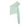 Camisola Irregular de Hombro Inclinado para Mujer Verano Ropa Exterior Pura Spice Girl Sexy Top de Hombro Descubierto Nicho Tailandés