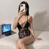 Pijama sexy de encaje con tentación para mujer, ropa interior divertida y de primer amor, con abertura y transparencia, sin necesidad de quitarse el uniforme.