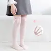 Meias Finas Longas de Verão para Meninas, Meias Princesa com Laço, Versáteis Meias Acima do Joelho Florais de Cano Médio, Novidades