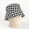 Nuevo Sombrero de Cubo de Cheurón de Comercio Exterior para Mujer Estilo Coreano Moderno Sombrero de Pescador Versátil Cálido para Otoño e Invierno