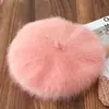 2025 Nuevo Boino de Terciopelo de Visón de Pelo Largo para Mujer Otoño e Invierno Lindo y Dulce Más Fácil de Combinar Sombrero Octogonal Sombrero de Pintor Tejido