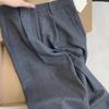 ¡No D Recomendado! Traje Nuevo Gris Oscuro de Lana para Mujer, Pantalones de Pierna Ancha, Moda Primavera y Otoño 2025