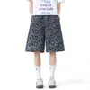 Pantalones Cortos Estilo Americano con Estrellas para Hombre, Marca Trendy de Verano, Pantalones Casuales de Longitud Media, Pantalones de Cinco Puntos de Ajuste Limpio High Street