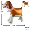 Novo carrinho de caminhada com rodas animal filme de alumínio balão desenho animado em pé imitação corda brinquedo real feira noturna praça atacado